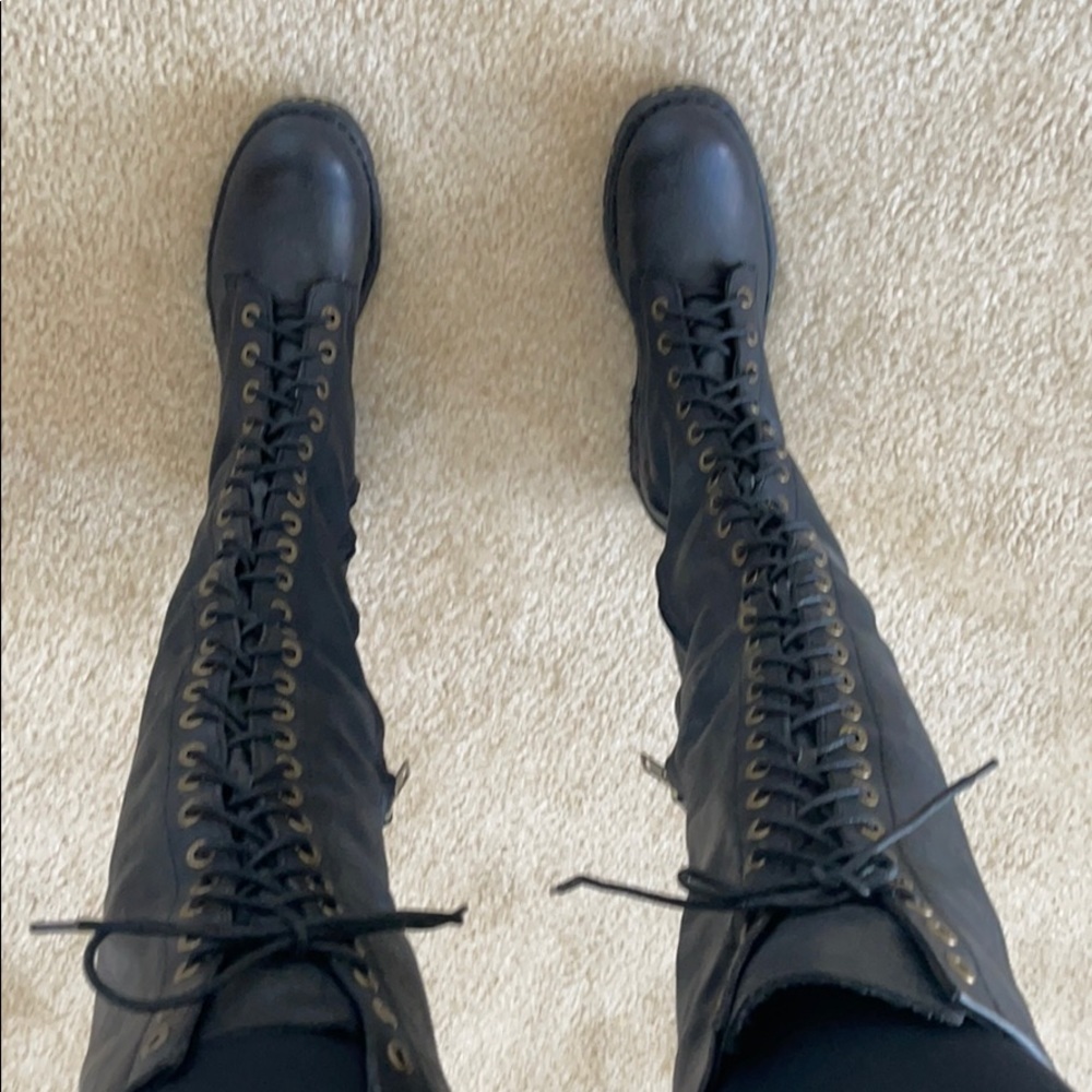 Jeffrey Campbell over the knee combat boot